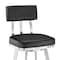 Armen Living Jinab Swivel Counter Stool in Brushed Stainless Steel with Black Faux Leather 840254335264 - alternate 2